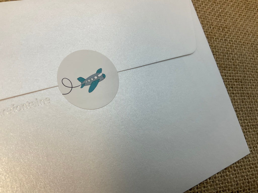 stickers envelopes modele avion pour naissance bébé